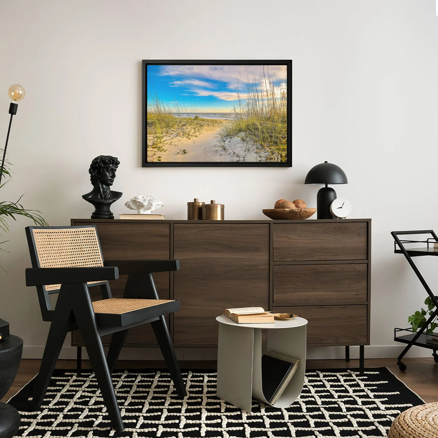 Coastal Beach Canvas Wall Art | Scenic Sand Dunes and Sea Grass Path | Premium Fade-Resistant 1.25" Profile | Serene Ocean Home Decor Gift