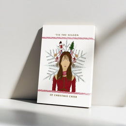 'Tis The Season Canvas Print | Festive Christmas Hair Illustration | Premium Gallery Wrap Wall Art | Holiday Decor Gift for Her