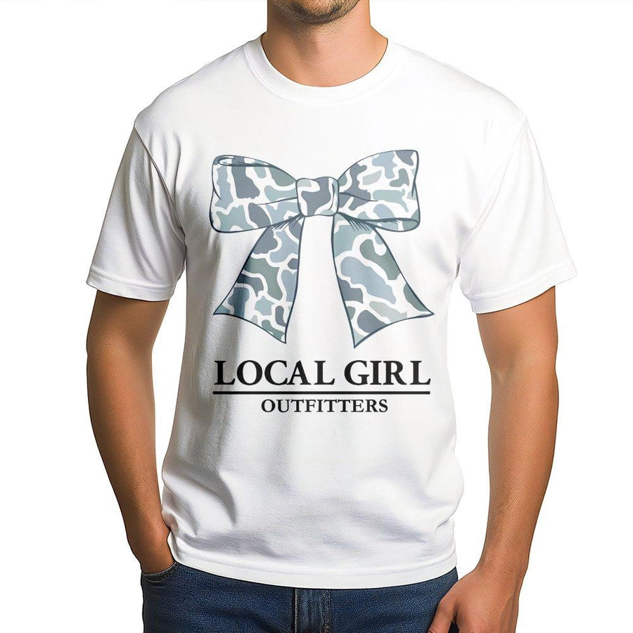 Camo Bow T-Shirt | Southern Preppy Coastal Cowgirl Aesthetic | Premium Cotton Graphic Tee | Trendy Gift for Women and Teens