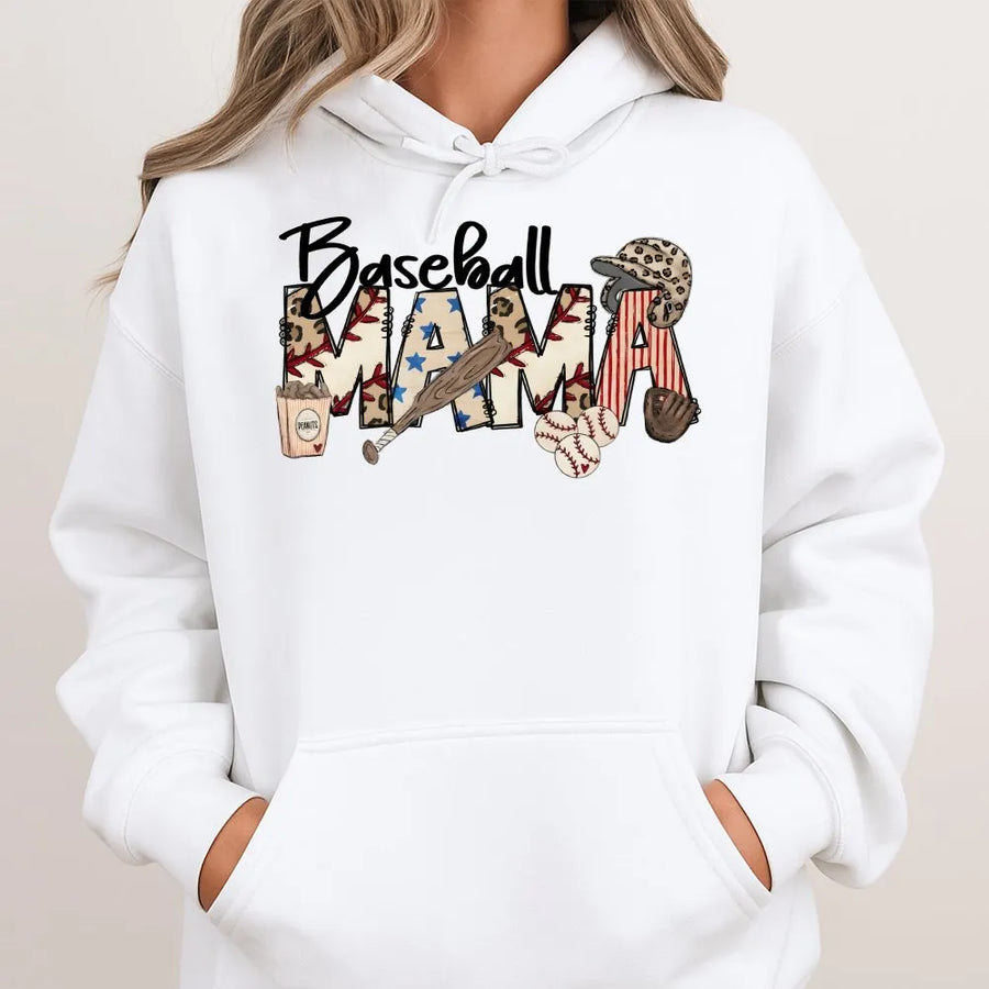 Baseball Mama Hoodie | Vintage Gameday Graphic Tee | Soft Cotton Shirt | Mother's Day Gift for Baseball Mom
