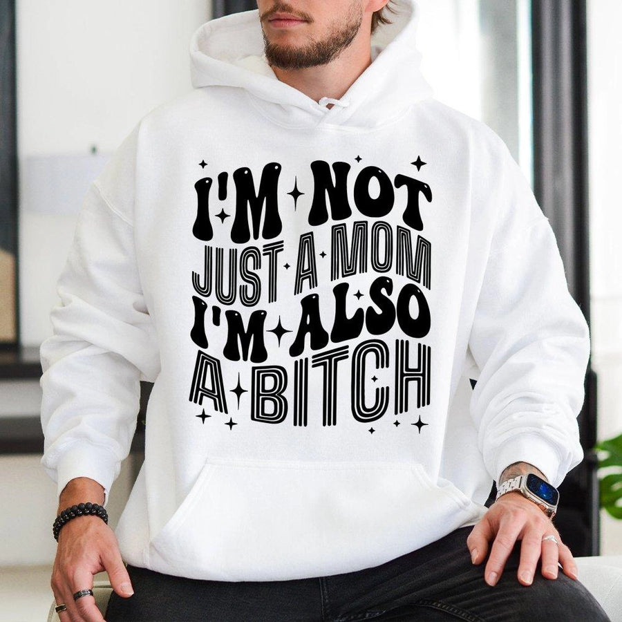 Funny Mom Hoodie | Sarcastic Saying Retro Font Design | Premium Cotton Blend | Gift For Tired Moms And Best Friends