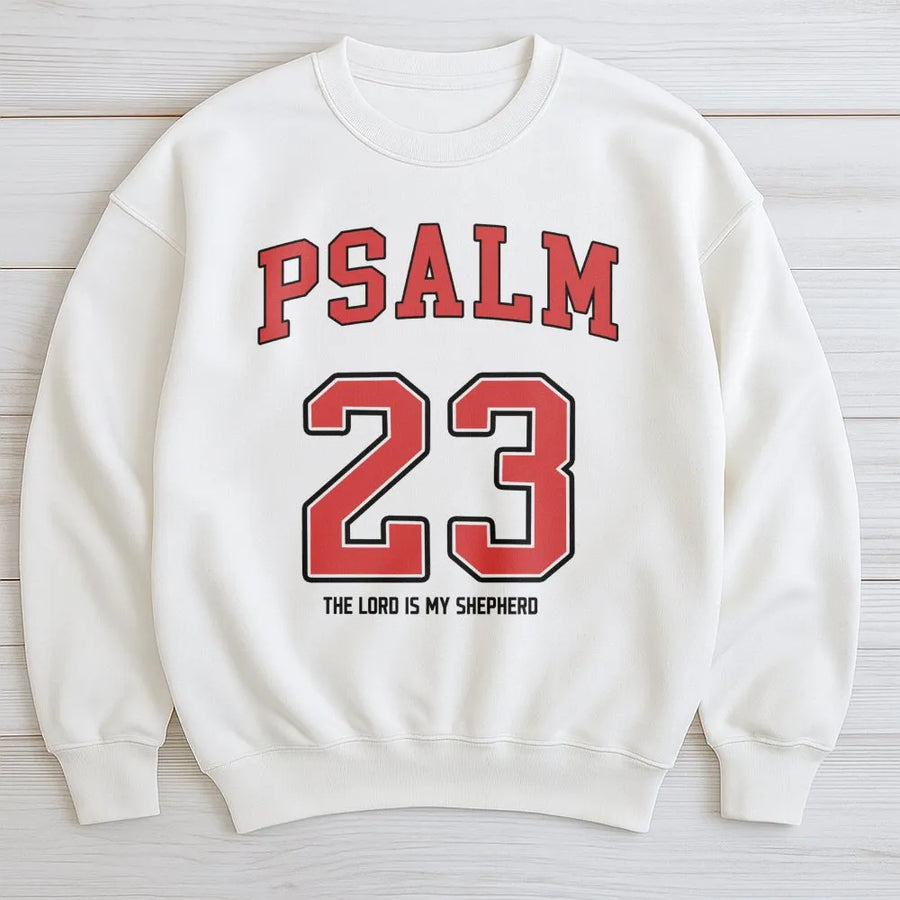 Psalm 23 Sweatshirt | The Lord Is My Shepherd Graphic Tee | Cotton Blend Christian Apparel | Faith Based Gift for Men and Women