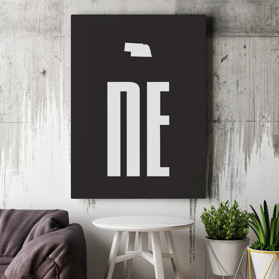 Nebraska State Outline Canvas | Minimalist NE Typography Wall Art | Premium Gallery Wrap Decor | Housewarming Gift for Nebraskan Home