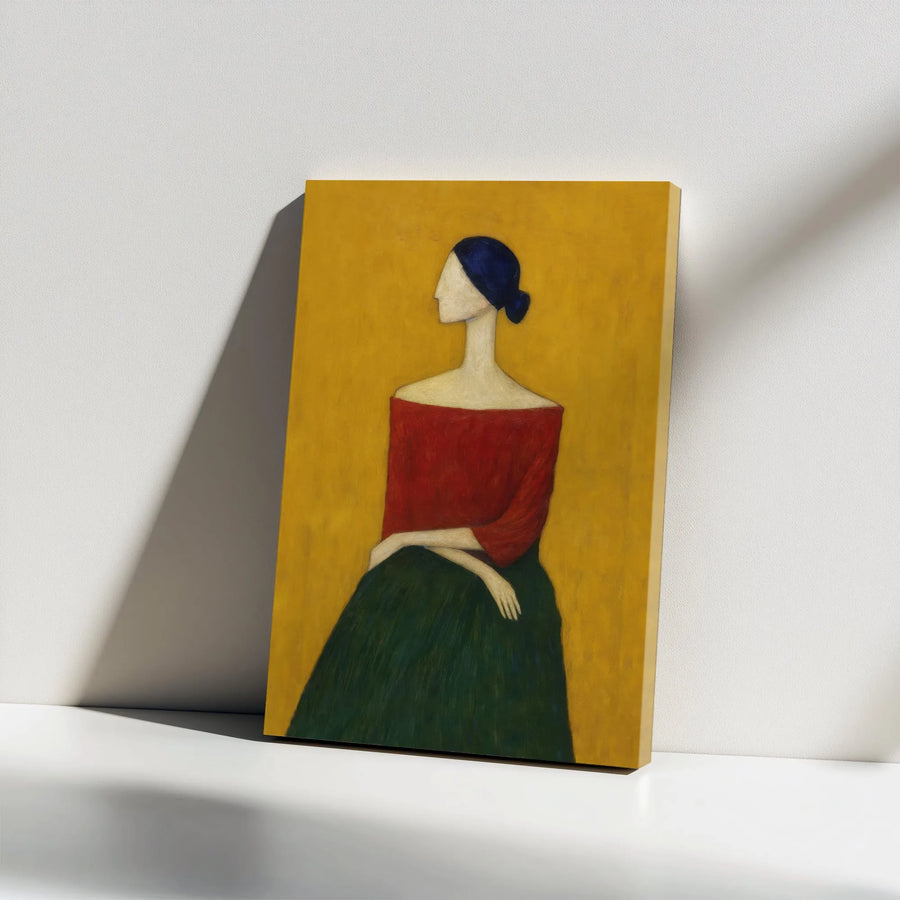 Abstract Woman Canvas Wall Art | Modern Minimalist Faceless Portrait | Premium Gallery Wrap Print | Collector's Gift for Elegant Home Decor