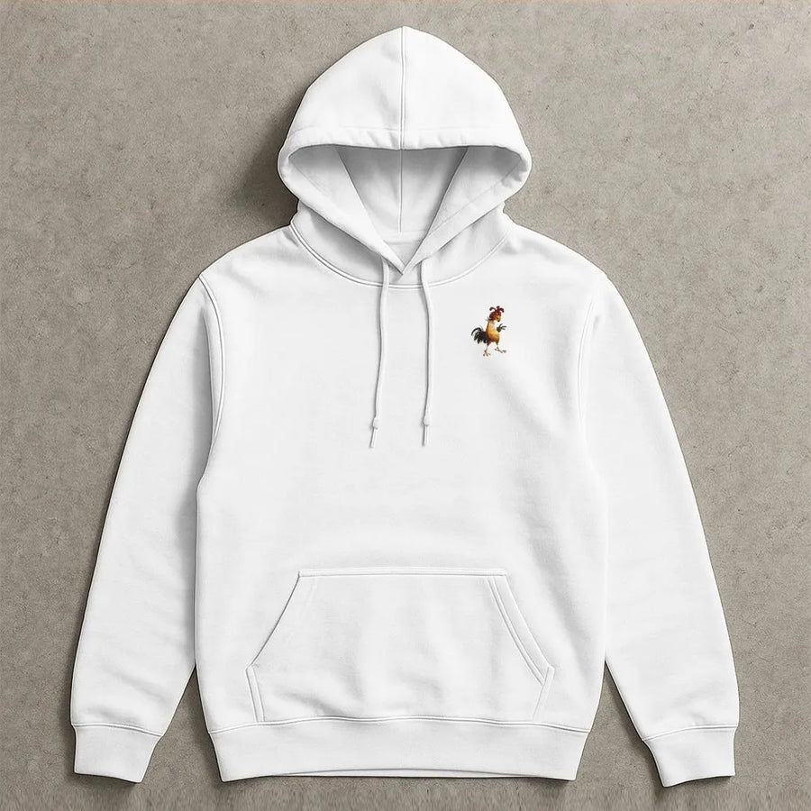 Chicken Hoodie | Minimalist Rooster Graphic Print | Premium Soft Cotton Blend | Funny Farm Animal Lover Gift
