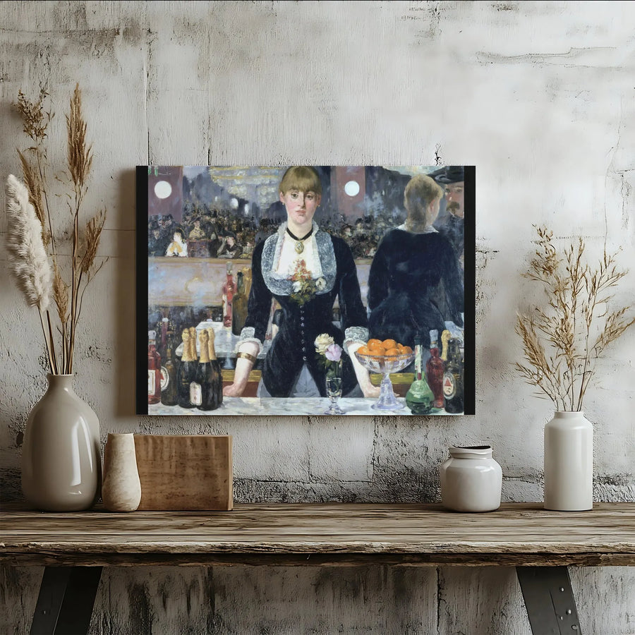 A Bar at the Folies-Bergère Canvas Print | Édouard Manet Fine Art Reproduction | Premium Gallery Wrap Wall Decor | Classic Impressionist Museum Gift