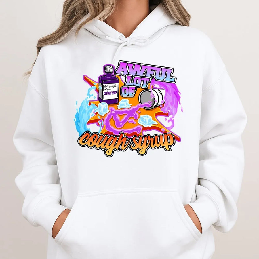 Cough Syrup Y2K Hoodie | Retro Graphic Aesthetic Streetwear | Premium Cotton-Poly Blend | Unisex Oversized Gift for Teens & Adults