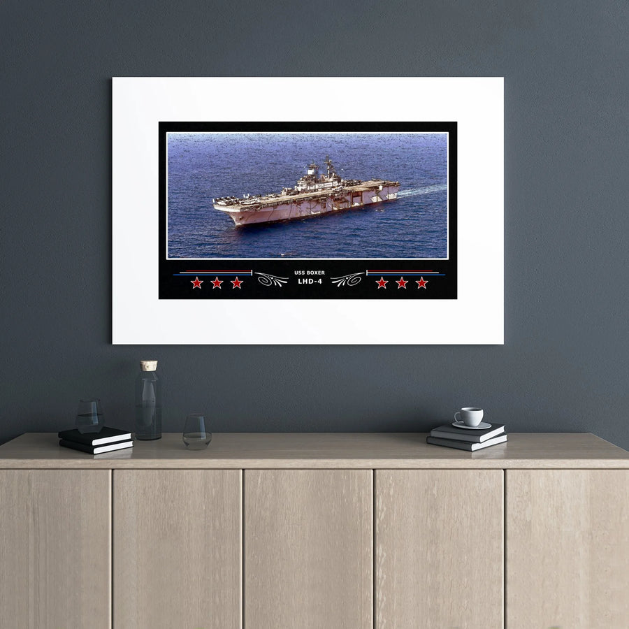 USS Boxer LHD-4 Canvas Print | US Navy Wasp-class Ship Artwork | Premium Gallery-Wrapped Wall Decor | Military Gift for Veterans & Sailors