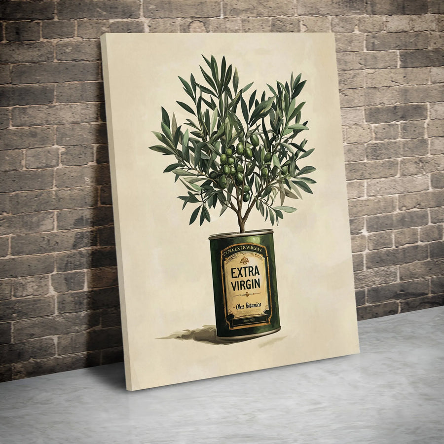 Olive Tree Wall Art | Vintage Botanical Kitchen Canvas Print | Gallery Quality 1.25" Profile | Rustic Farmhouse Home Decor Gift