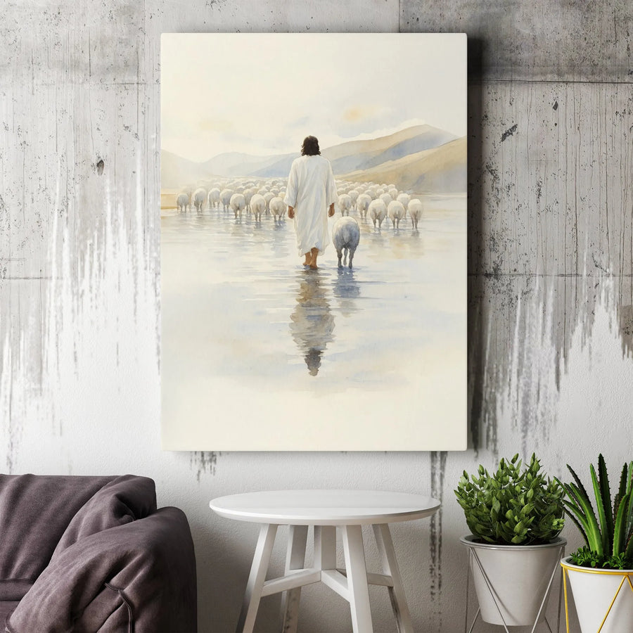 Jesus The Good Shepherd Canvas | Faith-Inspired Wall Art | Premium Fade-Resistant Print | Religious Home Decor & Spiritual Gift