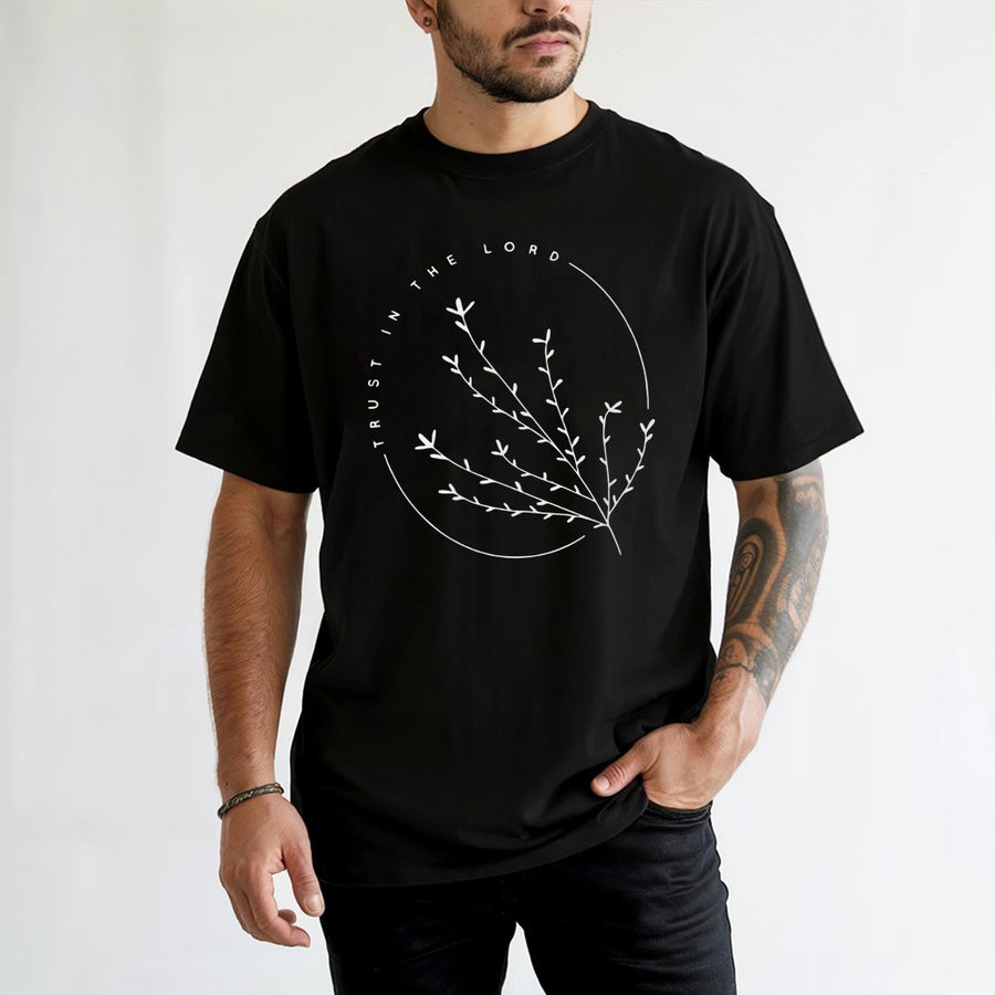 Trust In The Lord T-Shirt | Minimalist Botanical Faith Graphic | 100% Premium Cotton Tee | Christian Gift for Women & Men