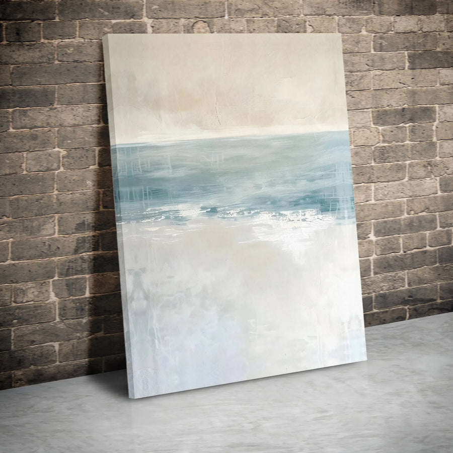 Abstract Seascape Canvas Wall Art | Modern Minimalist Coastal Painting Print | Thick Gallery Wrapped Canvas | Living Room Decor Gift