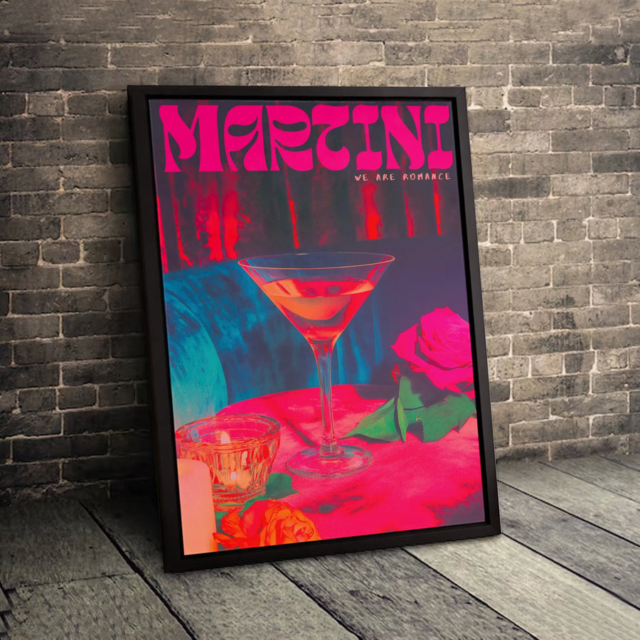 Martini Poster Print | Retro Cocktail Aesthetic Wall Art | Premium Gallery Wrapped Canvas | Kitchen & Bar Decor for Modern Home Lovers