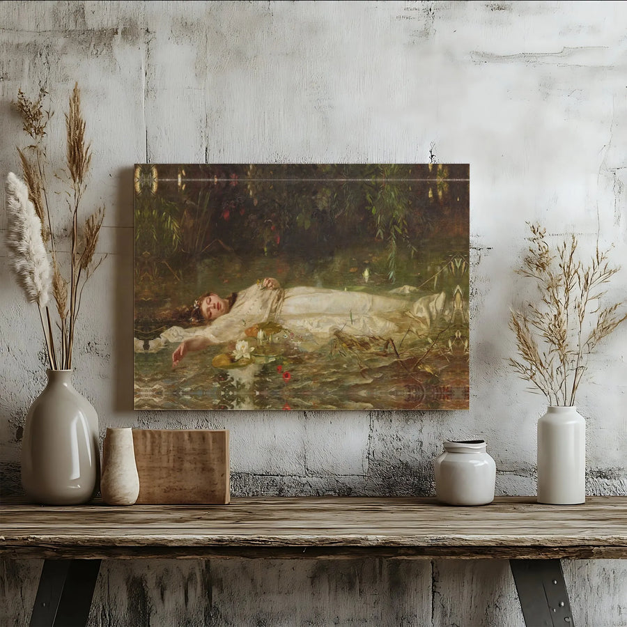 Ophelia by John Everett Millais Canvas Art | Pre-Raphaelite Masterpiece Wall Decor | Premium Fade-Resistant Gallery Wrap | Classical Art Print Gift