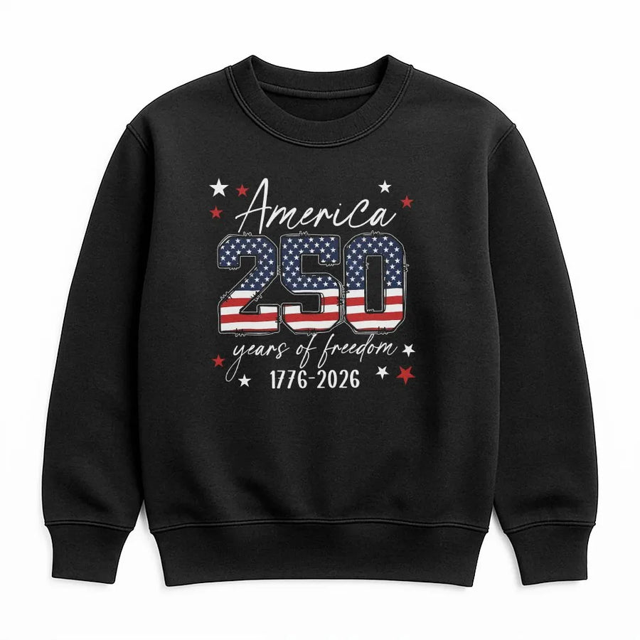 USA 250th Anniversary Sweatshirt | American Flag 1776-2026 Design | Premium Cotton Blend | Collector's Patriotic 4th of July Gift