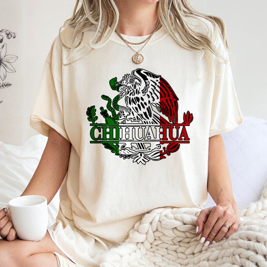 Chihuahua Mexico T-Shirt | Mexican Eagle Emblem Design | Premium 100% Cotton Tee | Heritage Pride Gift For Men and Women
