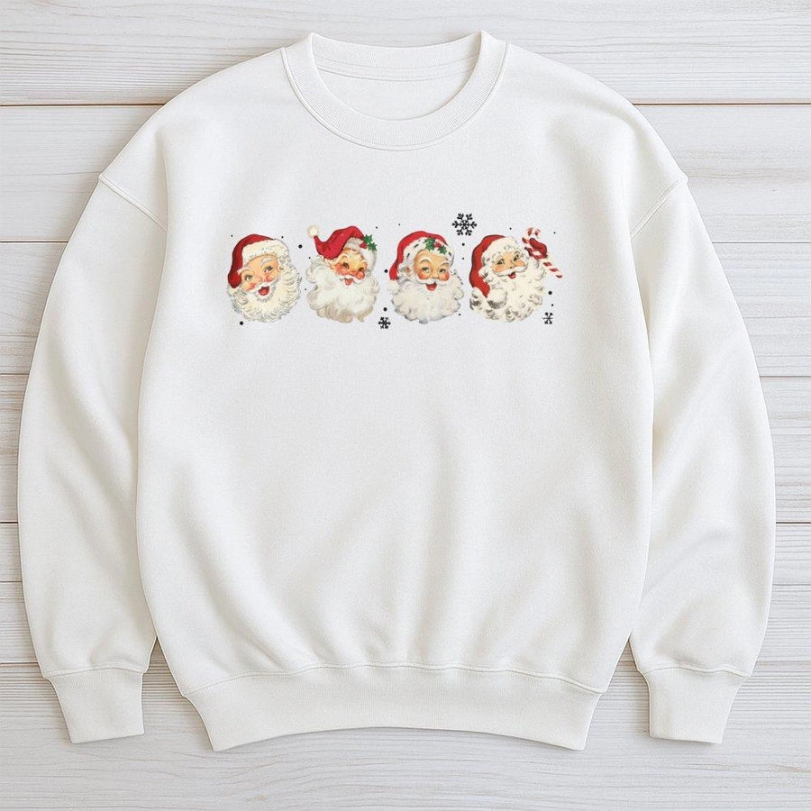 Retro Santa Sweatshirt | Vintage Christmas Graphic Print | Premium Soft Unisex Pullover | Holiday Gift for Women and Men