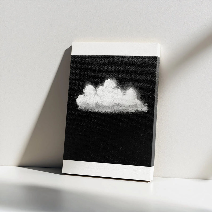 Minimalist Cloud Canvas Wall Art | High Contrast Textured Cloud Print | Premium Thick Gallery Wrap Canvas | Modern Office & Living Room Decor Gift