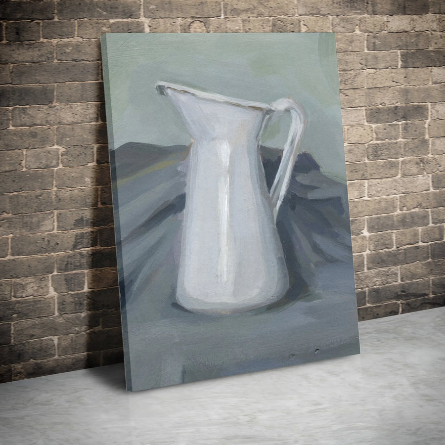 Still Life Pitcher Vertical Canvas | Modern Painterly Style Art Print | Thick Gallery Wrap Canvas | Premium Kitchen & Dining Room Decor Gift