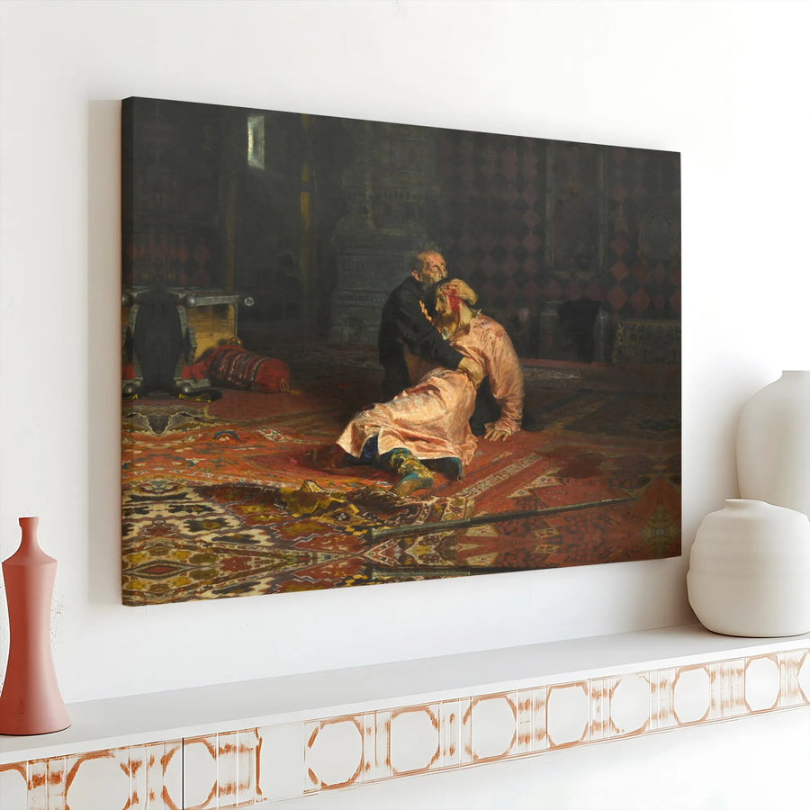 Ivan the Terrible and His Son Ivan Canvas Print | Ilya Repin Historical Art | Premium Gallery-Wrapped Wall Decor | Museum-Quality Classic Gift