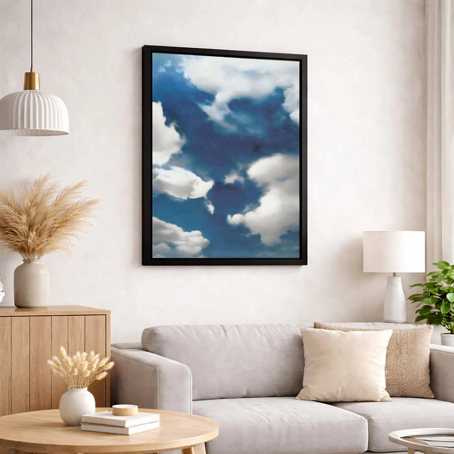 Blue Sky Canvas Wall Art | Abstract Clouds Painting | Premium Fade-Resistant Gallery Wrap | Modern Home Decor Gift