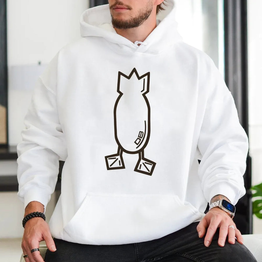 Duck Hunting Hoodie | Minimalist Bomb Graphic Design | Premium Cotton Blend | Gift For Waterfowl Hunters and Outdoor Enthusiasts