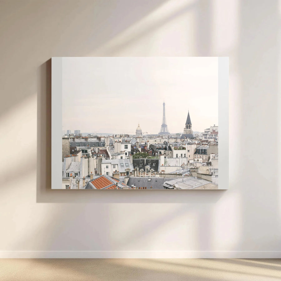 Paris Skyline Canvas Wall Art | Romantic Parisian Cityscape Photography | Premium Gallery Wrapped Canvas | Limited Edition Gift for Traveler