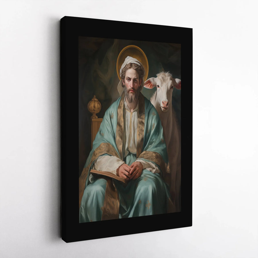Saint Luke the Evangelist Canvas Wall Art | Classic Religious Portrait Print | Premium Gallery Wrapped Canvas | Christian Home Decor Gift