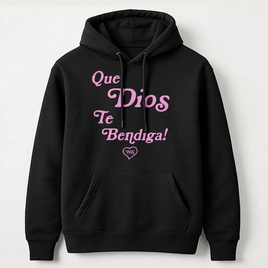 Que Dios Te Bendiga Hoodie | Spanish Christian Apparel | Soft Cotton Blend Graphic Sweatshirt | Religious Faith Gift For Women And Men