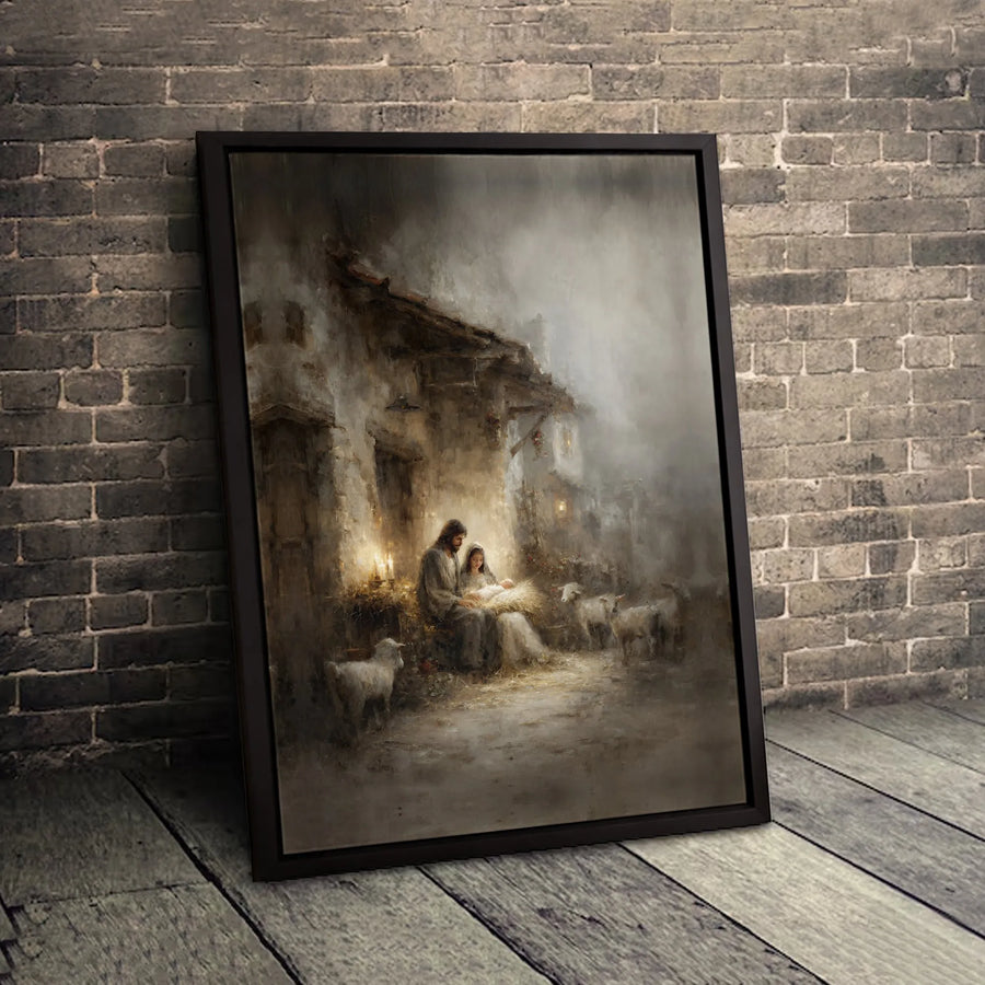 Nativity Scene Canvas Print | Religious Birth of Jesus Wall Art | Premium Gallery Wrapped Decor | Christian Christmas Gift for Home