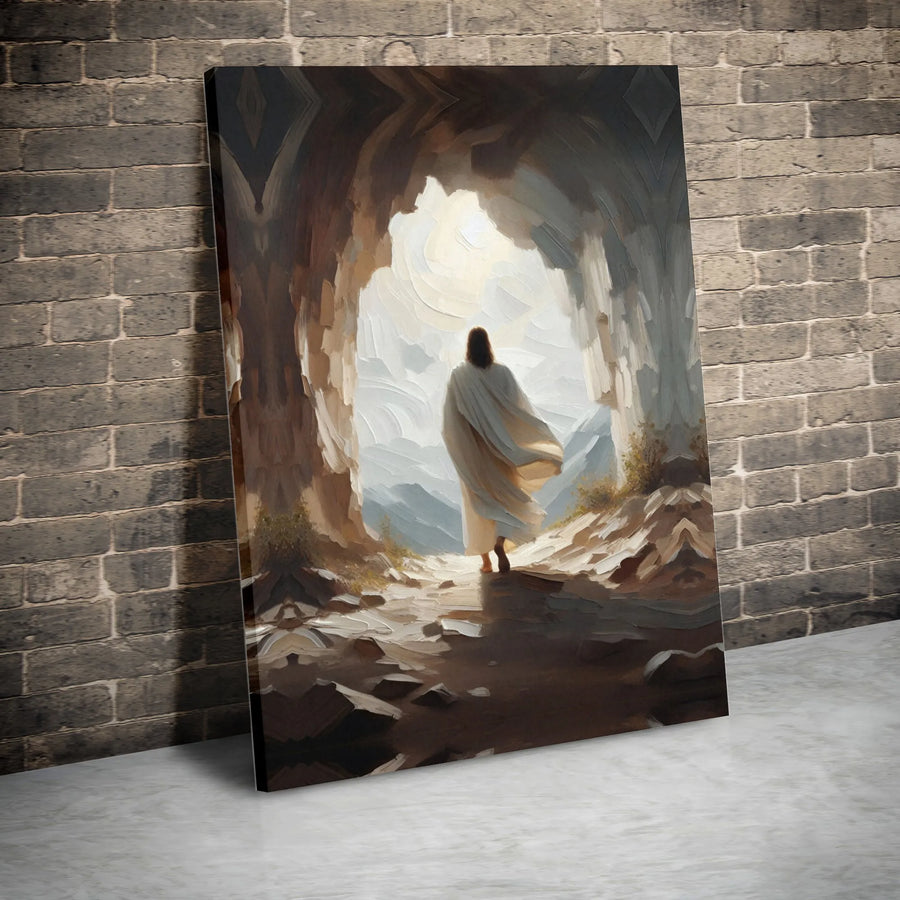 Jesus Resurrection Canvas Wall Art | Empty Tomb Bible Scene Print | Premium 1.25-Inch Gallery Wrap | Religious Home Decor & Christian Gift