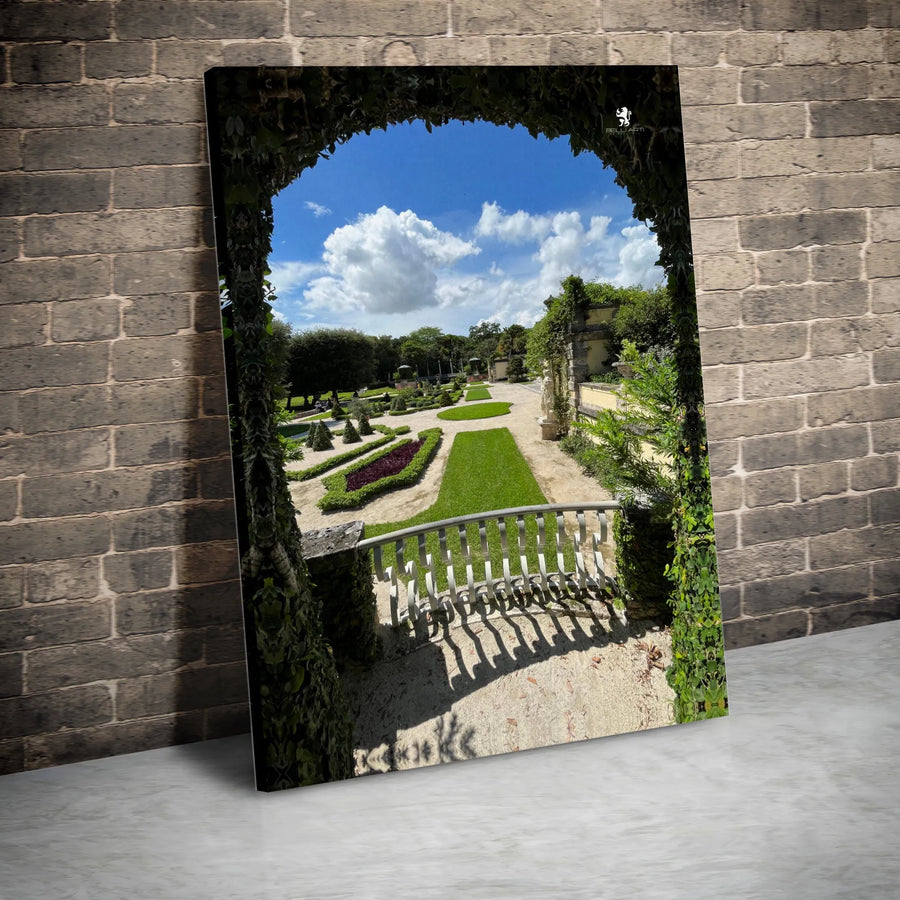 Italian Garden Canvas Wall Art | Ivy Archway Vista Photography | Premium Gallery Wrapped Canvas | Living Room & Office Decor Gift
