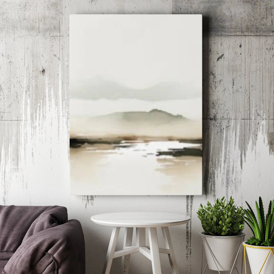 Minimalist Mountain Canvas Print | Abstract Watercolor Landscape | Premium Gallery-Wrapped Canvas | Modern Japandi Style Home Decor Gift