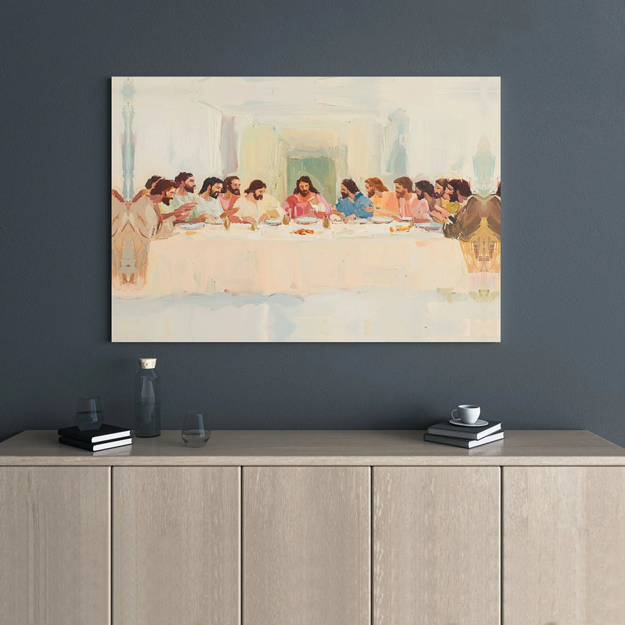 The Last Supper Wall Art | Abstract Jesus Canvas Print | Premium 1.25-Inch Gallery Wrap | Christian Home Decor Gift for Living Room