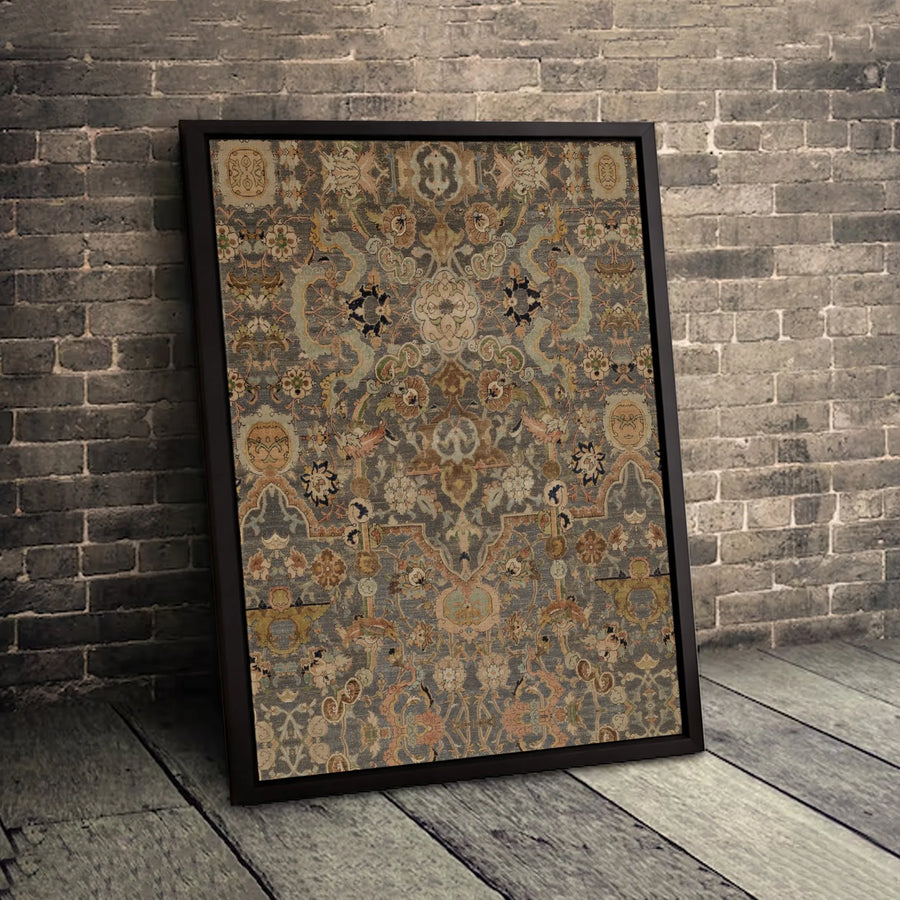 Vintage Persian Rug Wall Art | Floral Medallion Canvas Print | Gallery-Quality Fade-Resistant | Premium Home Decor Gift