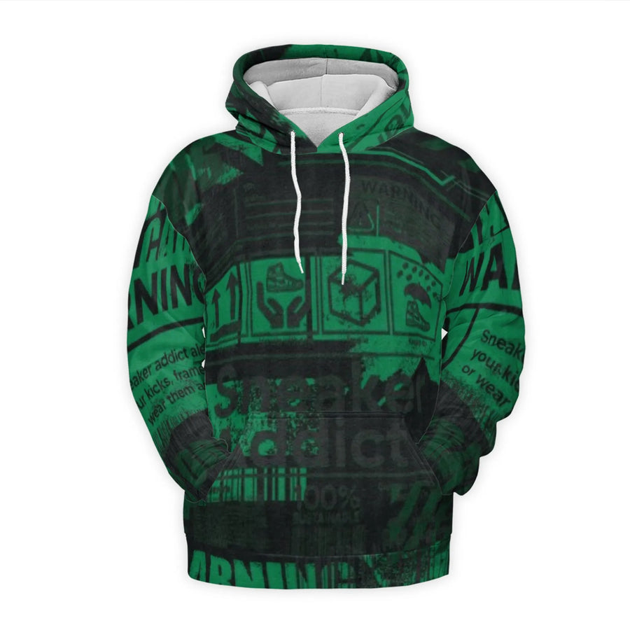 Sneaker Addict Graphic Hoodie | Shipping Label Collage Print | Premium Brushed Fleece Pullover | Streetwear Gift for Sneakerheads