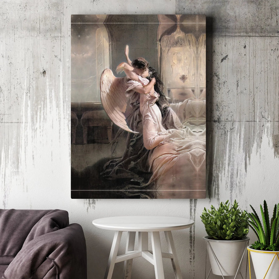 Kiss of the Sphinx Canvas Print | Franz von Stuck Romantic Wall Art | Premium Gallery Wrapped Canvas | Collector's Gift for Art Lovers