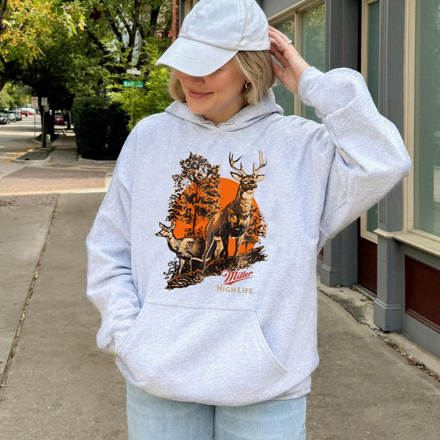 Miller High Life Graphic Hoodie Unisex Deer Hunting Hoodie For Men And Women Casual  Top Perfect For Outdoor