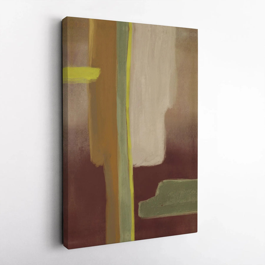 Abstract Canvas Wall Art | Earthy Tone Color Block Painting | Premium Gallery Wrapped Canvas | Modern Living Room Decor Gift