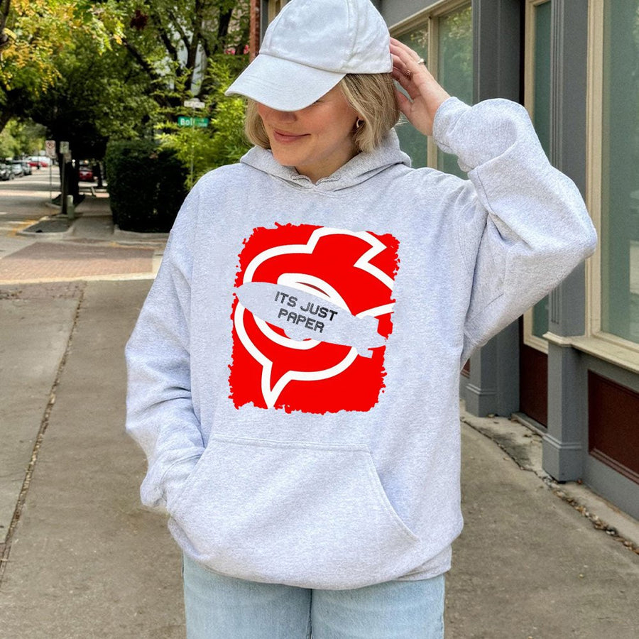 It's Just Paper Graphic Hoodie | Blimp Design Streetwear | Cotton-Polyester Premium Blend | Unisex Casual Gift For Car Enthusiasts