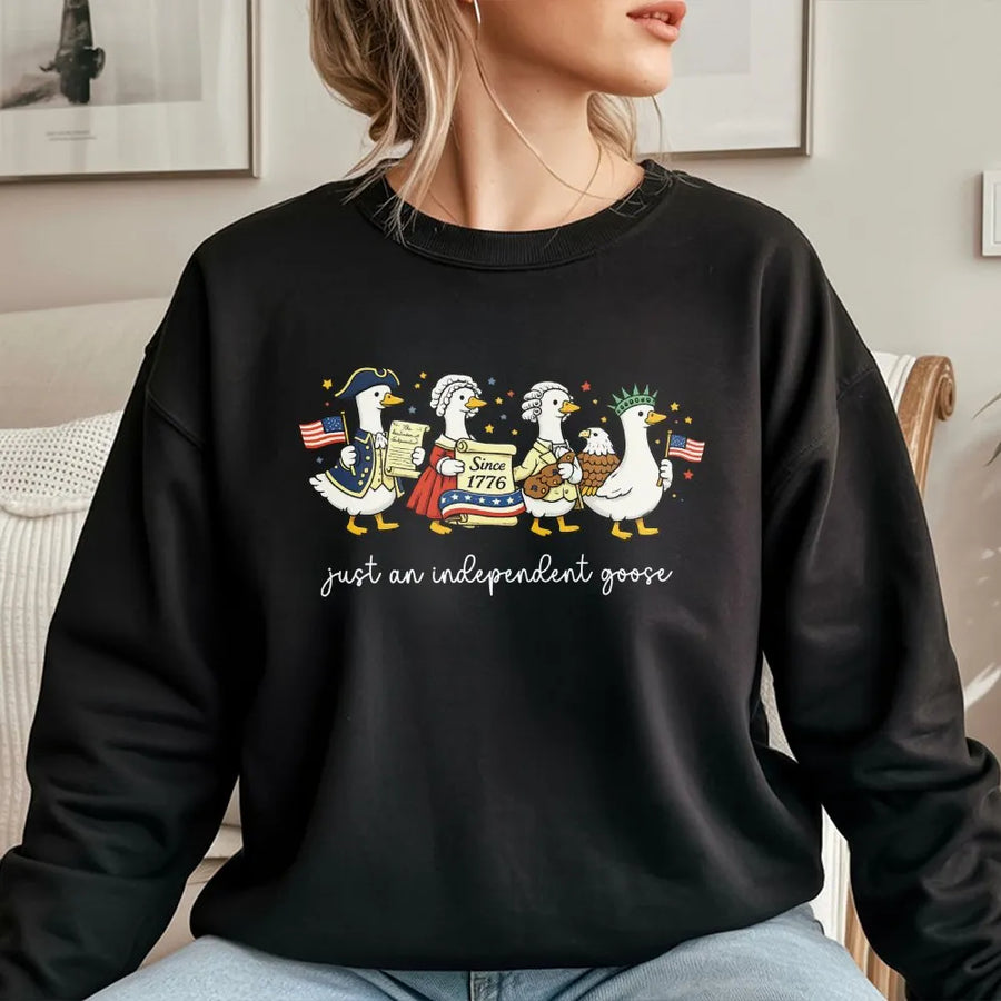 Silly Goose 4th of July Shirt | Funny Patriotic Goose Graphic | Premium Cotton USA Tee | Independence Day Gift for Men & Women