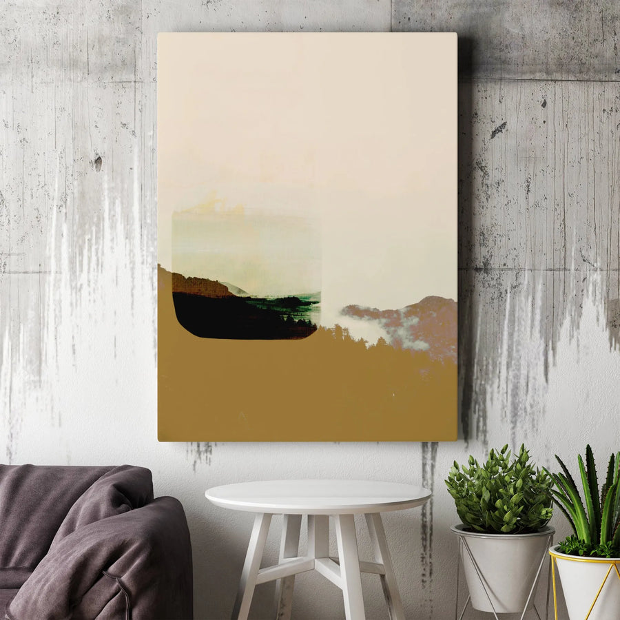 Abstract Mountain Canvas Art | Minimalist Misty Forest Print | Premium Gallery Wrap Canvas | Modern Home & Office Decor Gift