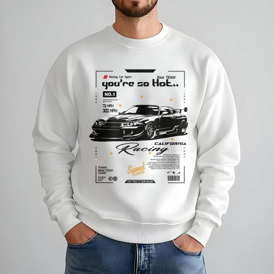 JDM Racing Car Graphic Sweatshirt | Retro Streetwear Drift Design | Premium Soft Fleece Blend | Unisex Apparel Gift for Car Enthusiasts