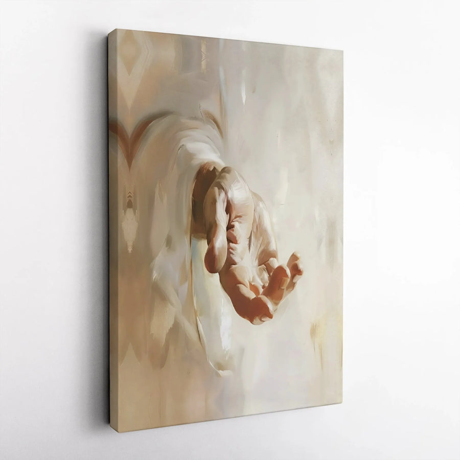 Jesus Hand Canvas Print | Reaching Hand of God Artwork | Premium Gallery Wrap Canvas | Christian Home Decor Gift