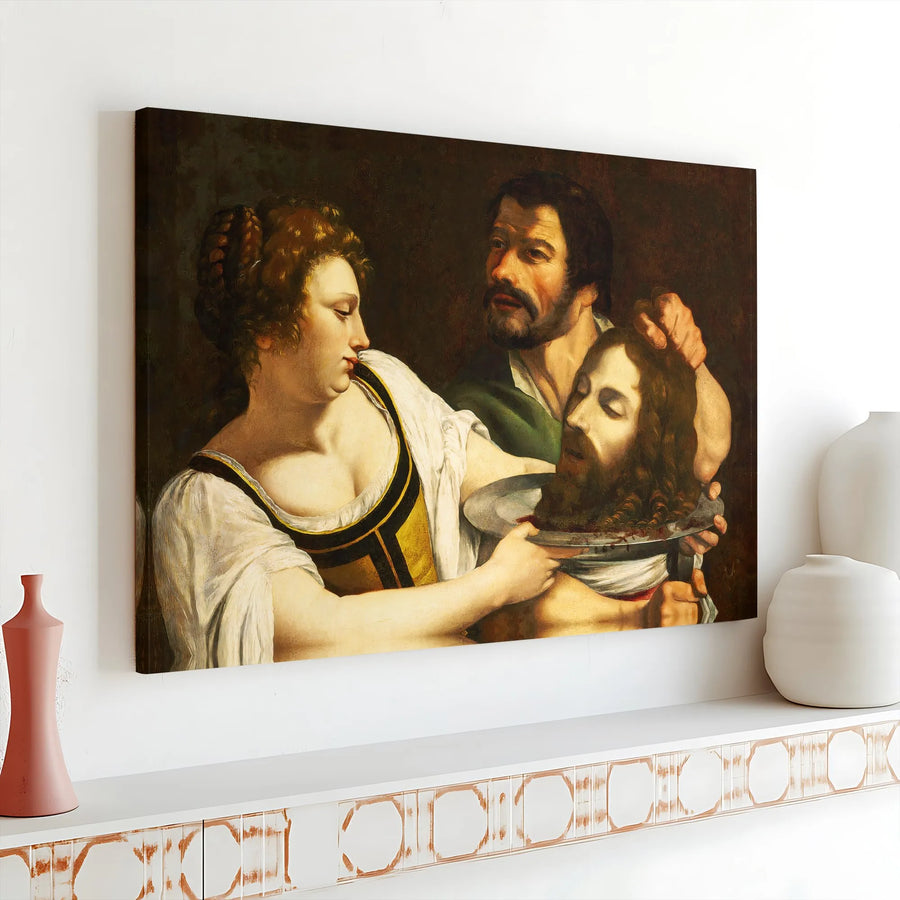 Baroque Art Canvas Print | Salome with the Head of John the Baptist | Premium Fade-Resistant Gallery Wrap | Collector's Religious Wall Art Decor