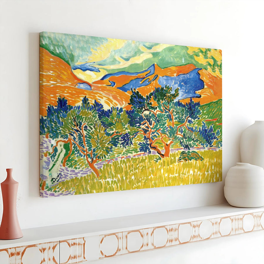 André Derain Mountains at Collioure Canvas Print | Vibrant Fauvist Landscape | Premium Fade-Resistant Print | Art History Collector's Gift