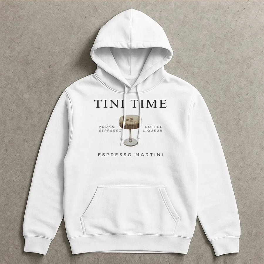 Espresso Martini Hoodie | Tini Time Cocktail Recipe Graphic | Premium Cotton Blend | Gift for Coffee & Cocktail Lovers