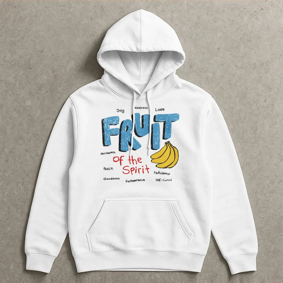 Fruit of the Spirit Hoodie | Hand-Drawn Bible Verse Graphic | Soft Breathable Cotton | Inspirational Christian Gift for Men & Women
