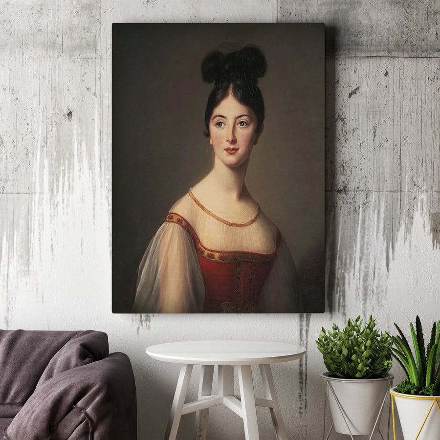 Marie-Denise Villers Portrait Canvas Art | 19th Century French Oil Painting Reproduction | Premium Gallery-Wrapped Wall Decor | Elegant Gift for Art Lovers