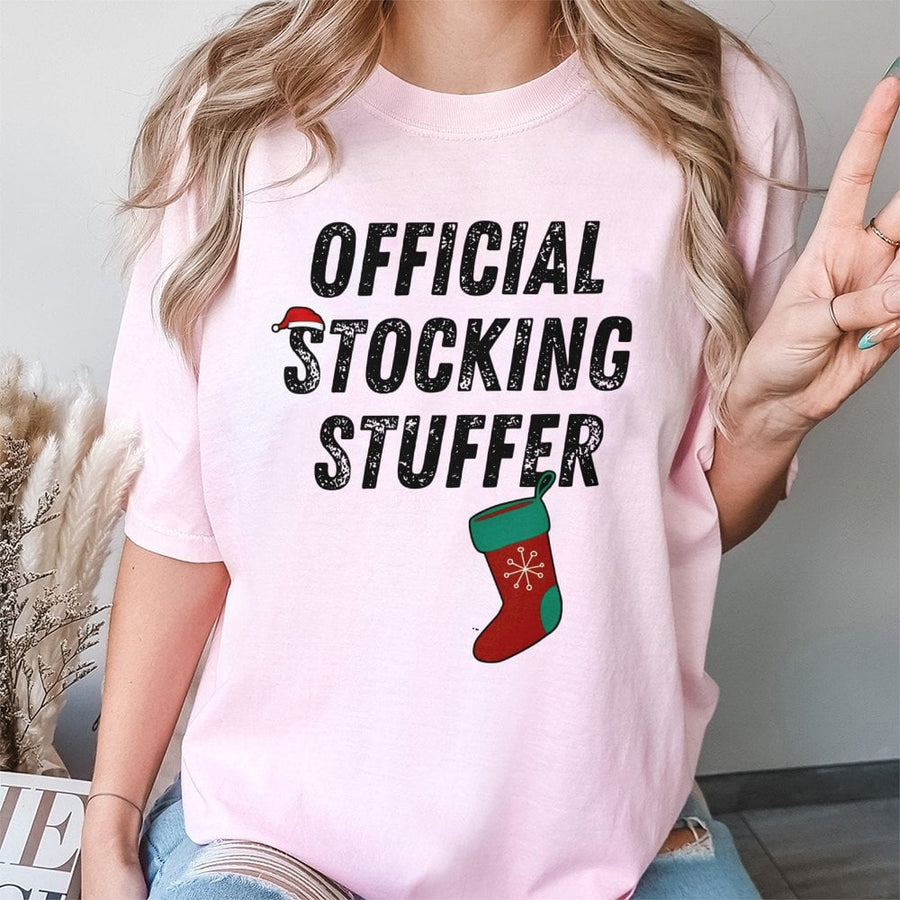 Stocking Stuffer T-Shirt | Funny Christmas Holiday Graphic Tee | Premium 100% Cotton | Festive Gift for Mom Dad and Friends